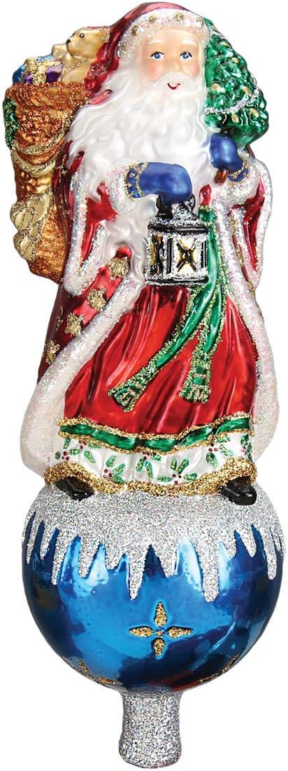 Old World Christmas Ornaments: Father Christmas Tree Top Glass Blown Ornaments for Christmas Tree