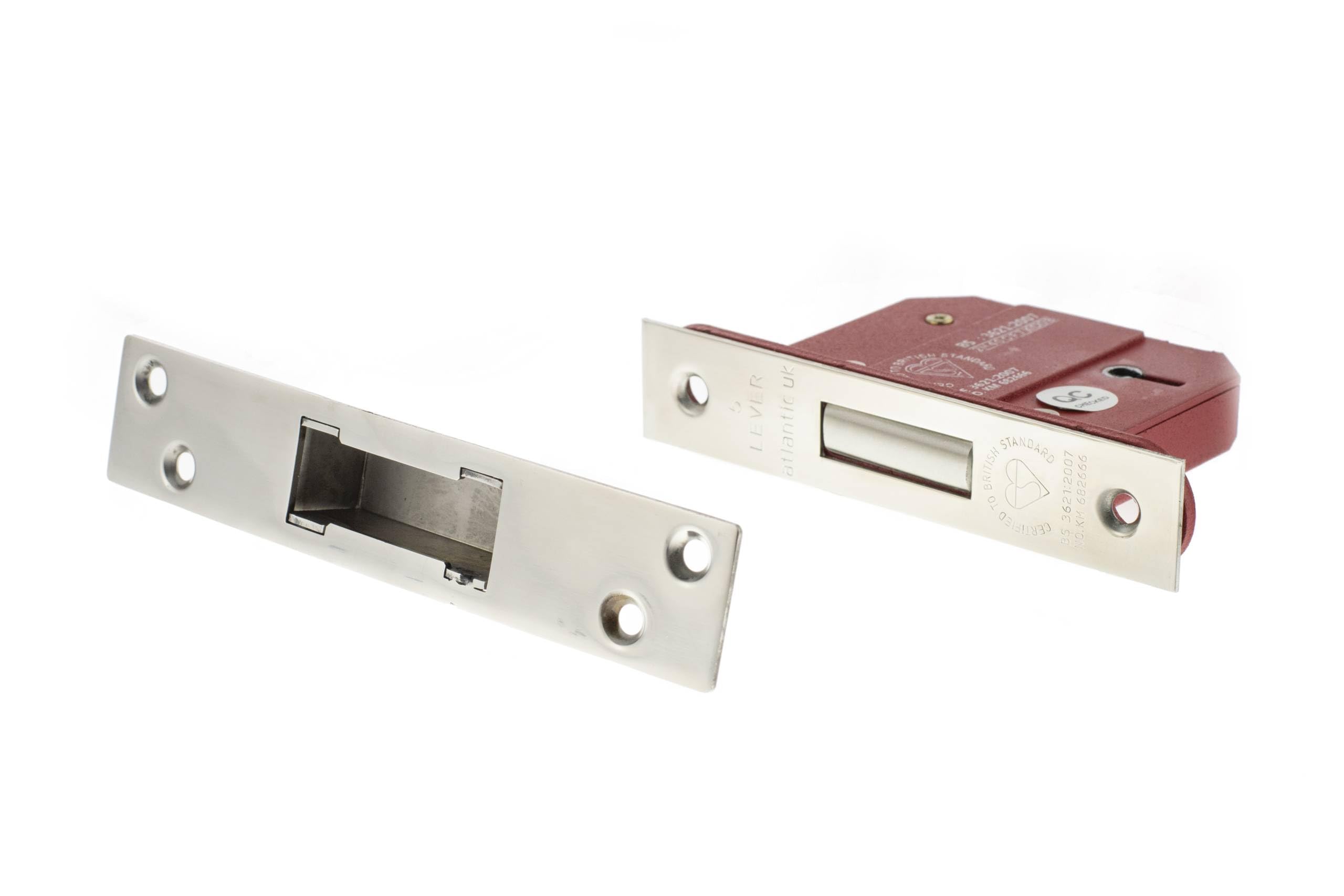 Kooples Hardware Atlantic 5 Lever Key Deadlock [BS] 2.5" – British Standard Mortice Door Lock (Key-to-Differ, Polished Chrome)