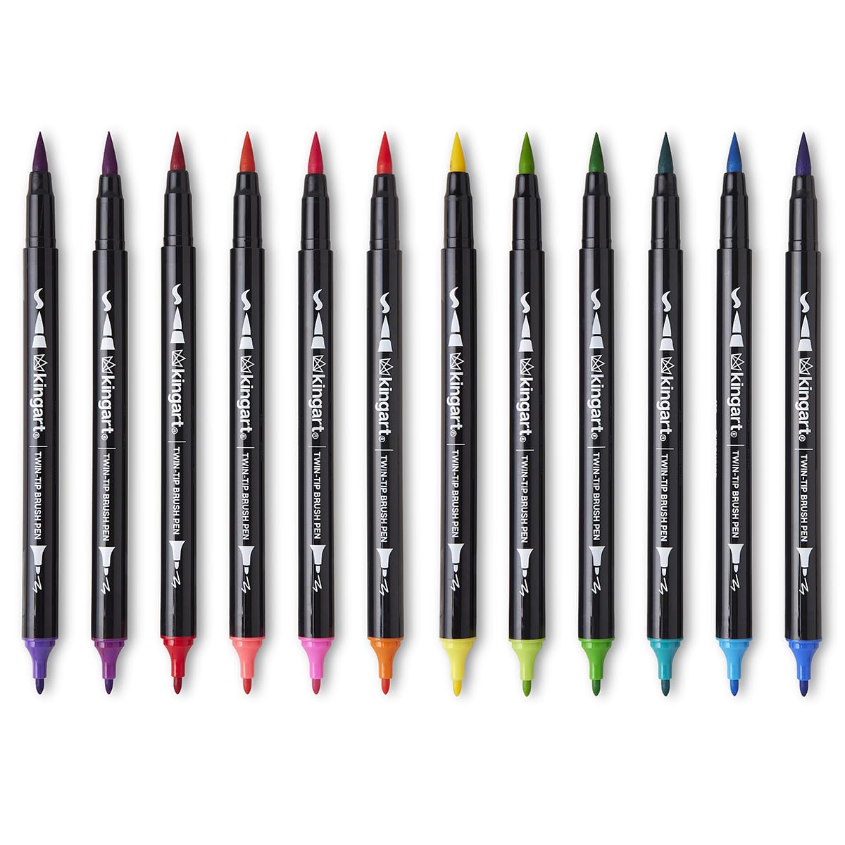アーティストブラシマーカーセット Amazon | KINGART PRO Twin-Tip 445シリーズ ブラシペンアートマーカー