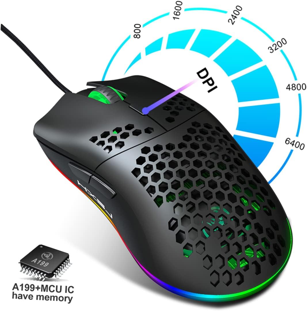 Angoily Design RGB Led Mouse Keys Programmable Lighting for Laptop Gaming Mouse Dpi