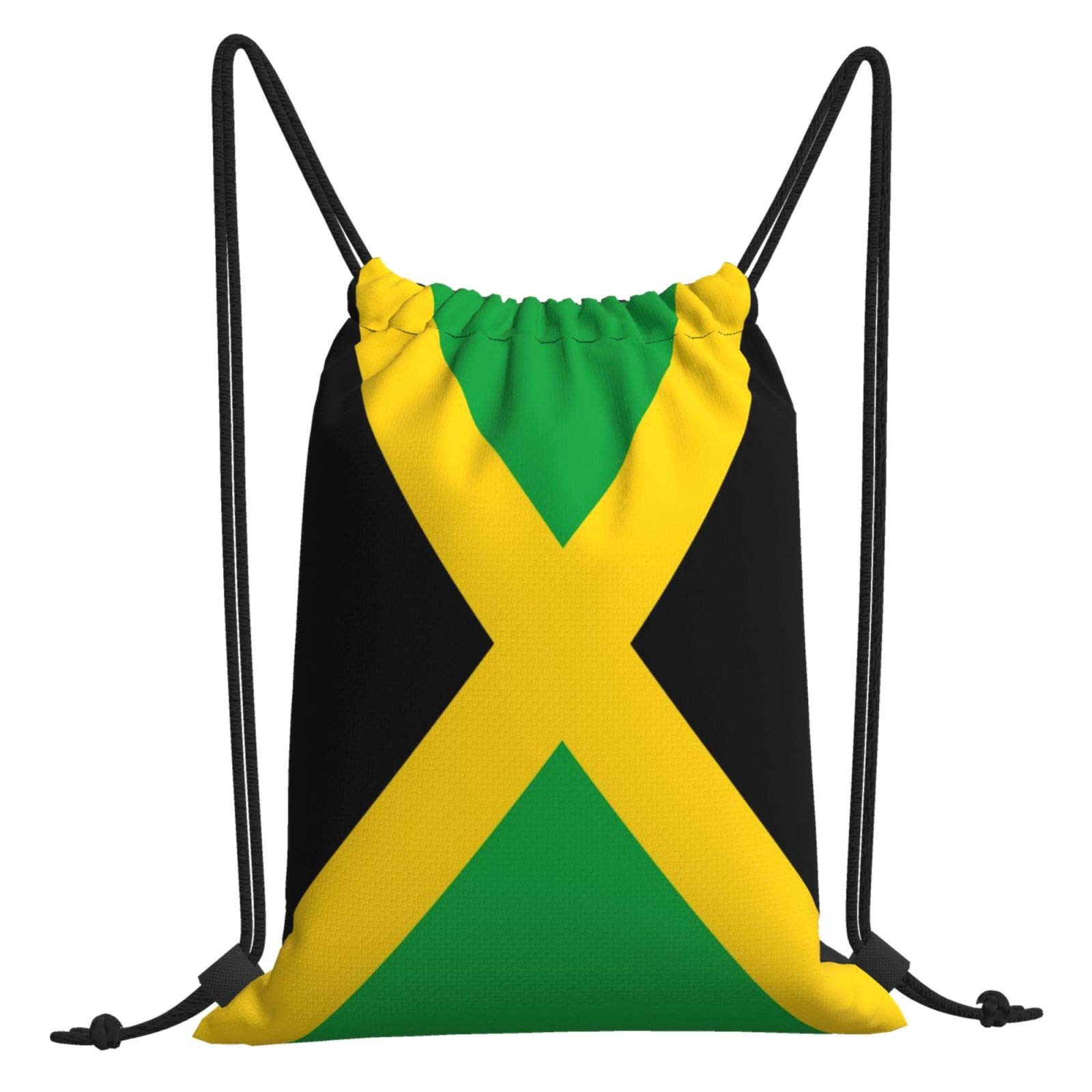Dujiea Drawstring Backpack, Gym Bag Sackpack Cinch Sports Backpack For Men Women Shopping Yoga Swimming Traveling, Jamaica Flag, 14 x 16 inch, Traveling
