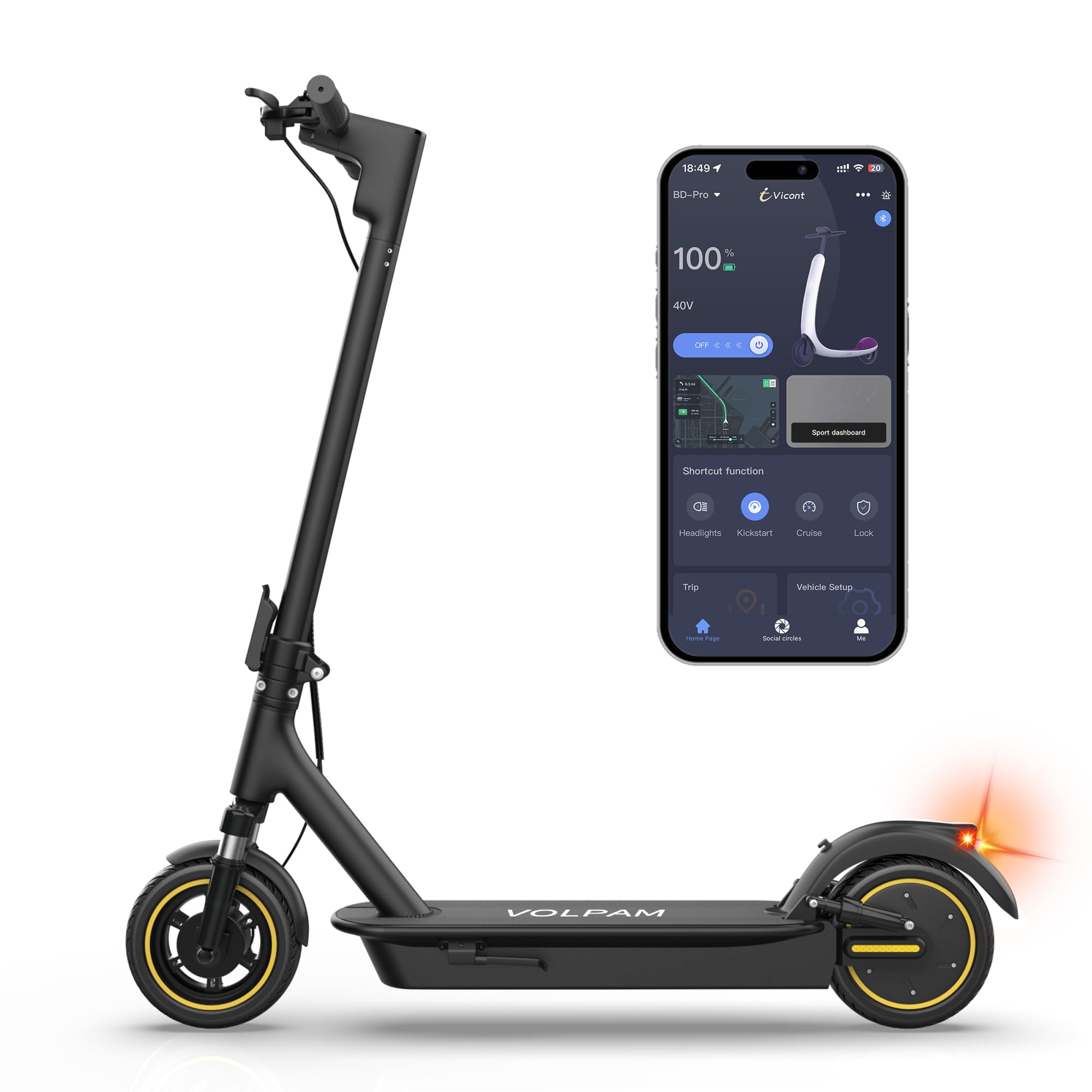VOLPAM 10 Inches Electric Scooter, Dual Suspension, 22 MPH Top Speed, 500W Powerful Motor, 28 Miles Long Range, Dual Braking, Max Load 264 lbsVOLPAM 10 Inches Electric Scooter, Dual Suspension,…