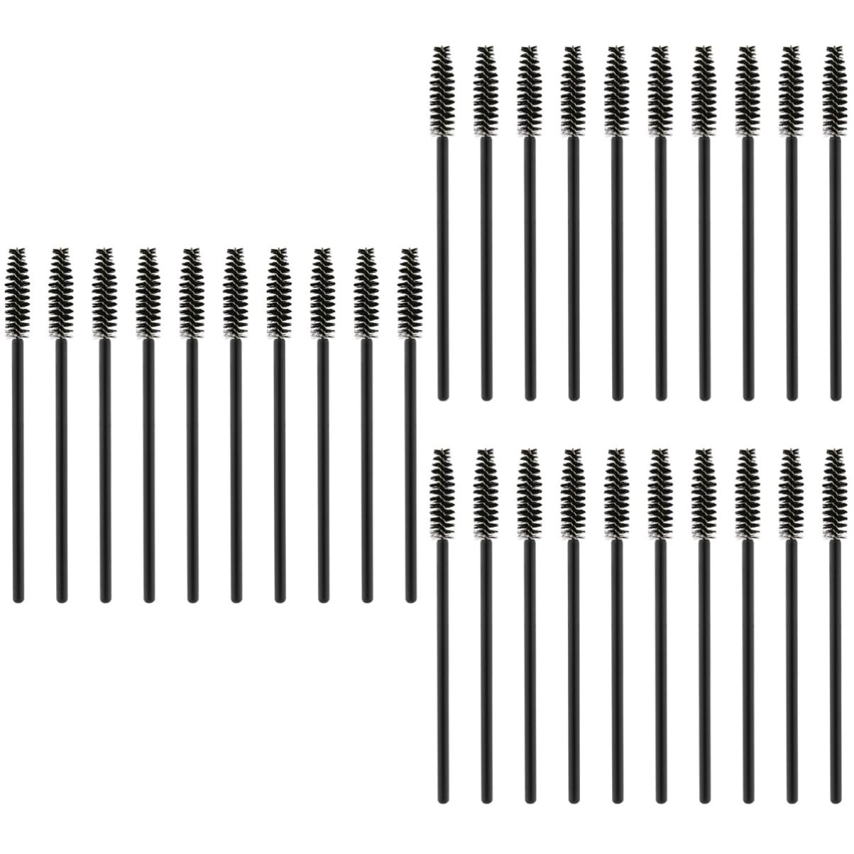 Housoutil 3sets Brow Spoolie Eyelash Applicator Set Lash Extension Brush Silicone Handle Dense Bristles Eyelash Makeup Mascara Wands Disposable for Quick Application 50pcs*3