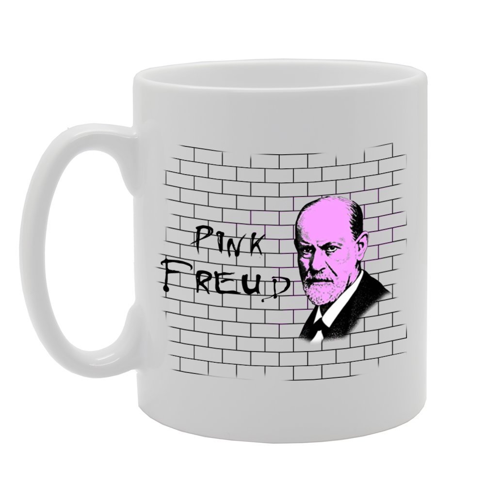 Coralgraph Inc Men's White,Pink Mg781 Pink Freud Novelty Gift Printed Tea Coffee Ceramic Mug