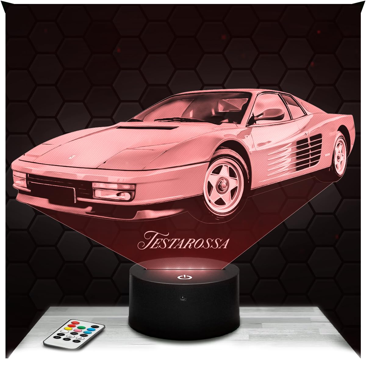 Lampephoto.fr - Testarossa F Car Supercar Sport Luxury Vehicle 3D Lamp Tuning Decoration, Gift idea for Men Testarossa F Night Light Adult Bedroom Decor. Original Christmas, Gift Idea, Merchandising