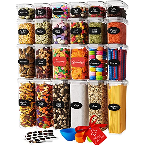 Chef’s Path Boite Alimentaire Hermétique - Set de 24 Boites Conservation Alimentaires - Organisation Cuisine et Garde-Manger - Boite Plastique Alimentaire Sans BPA - Étiquettes, Marqueur et Cuillères Cover