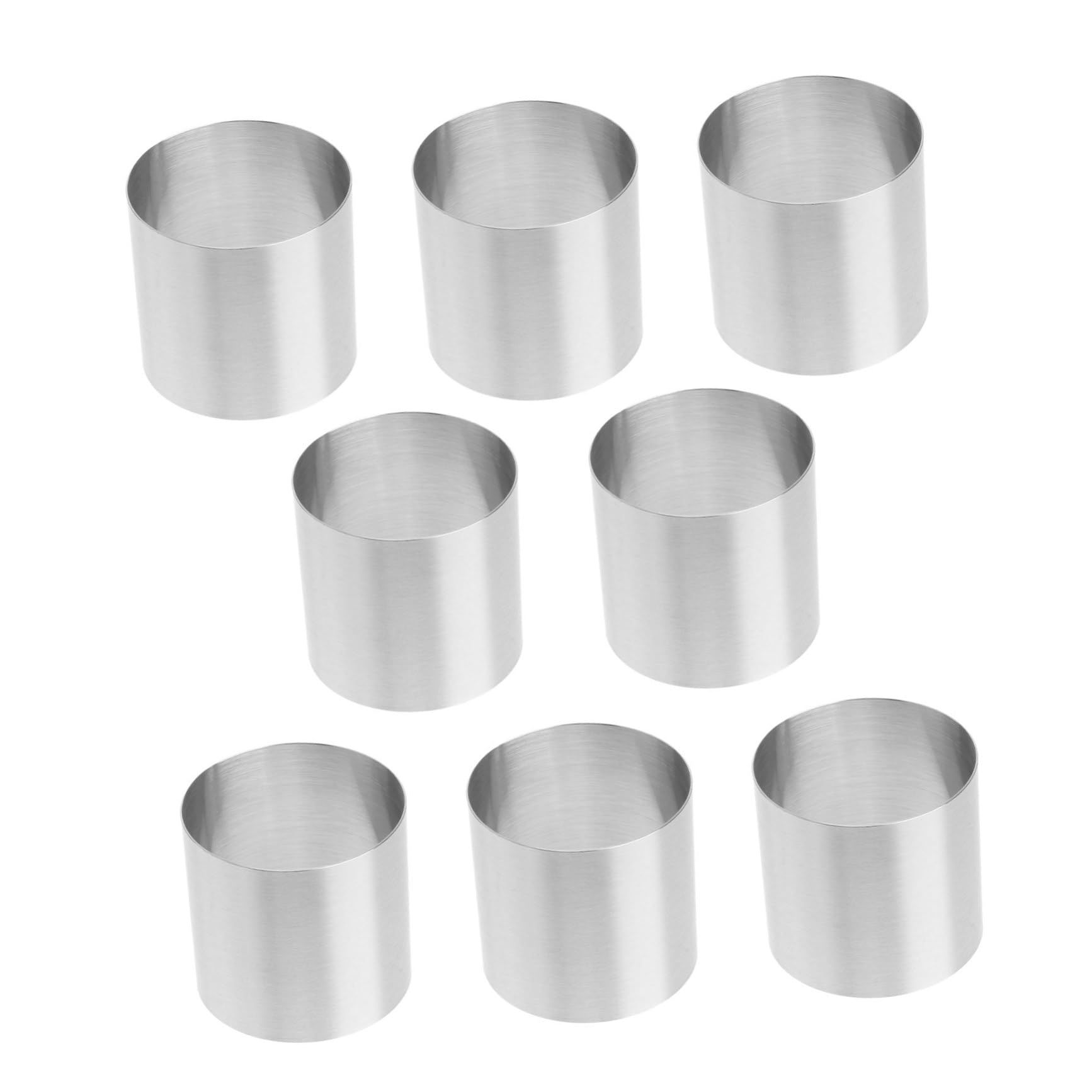 Molde Set de 8 Piezas para Hornear Mini Redondo para de Acero Inoxidable Reutilizable y Fácil de Limpiar y Adecuado para Pasteles y Mousse en Repostería Pasteles Mousse en Repostería