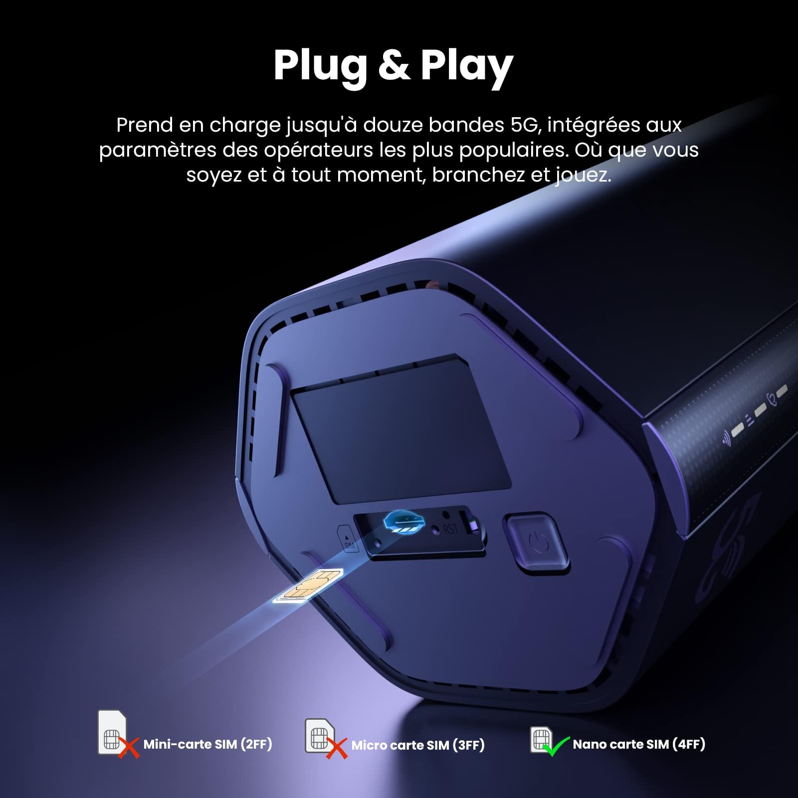 Tenda Routeur 5G NR SIM, Routeur Wi-FI 6 Mesh AX1800, Box 5G, Plug&Play, Easy Mesh, 2 Ports Gigabit, Connecte Jusqu’à 128 Appareils, WPA3,Débit Jusqu’à 4,67 Gbps(5G03)