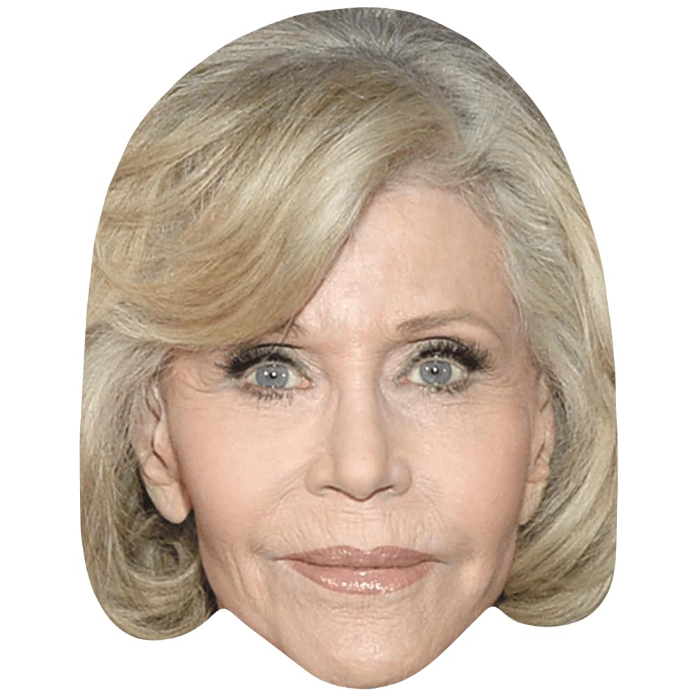 Celebrity Cutouts Lifelike Jane Fonda (Smile) Celebrity Mask, Flat Card Face, Fancy Dress Mask