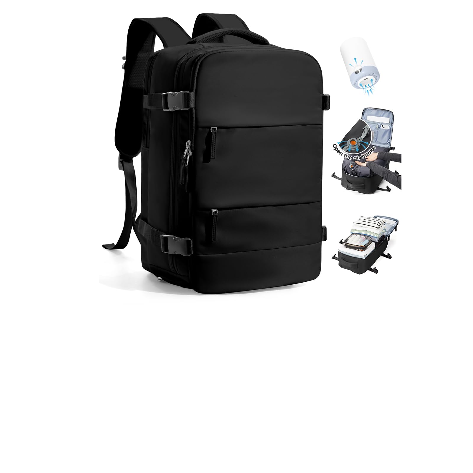 SZLX Zaino Ryanair Sottovuoto con pompa Zaino da Viaggio Ryanair Wizzair Easyjet Vueling Bagaglio a Mano Donna da impermeabile Zaino Casual Laptop da 14 Pollici