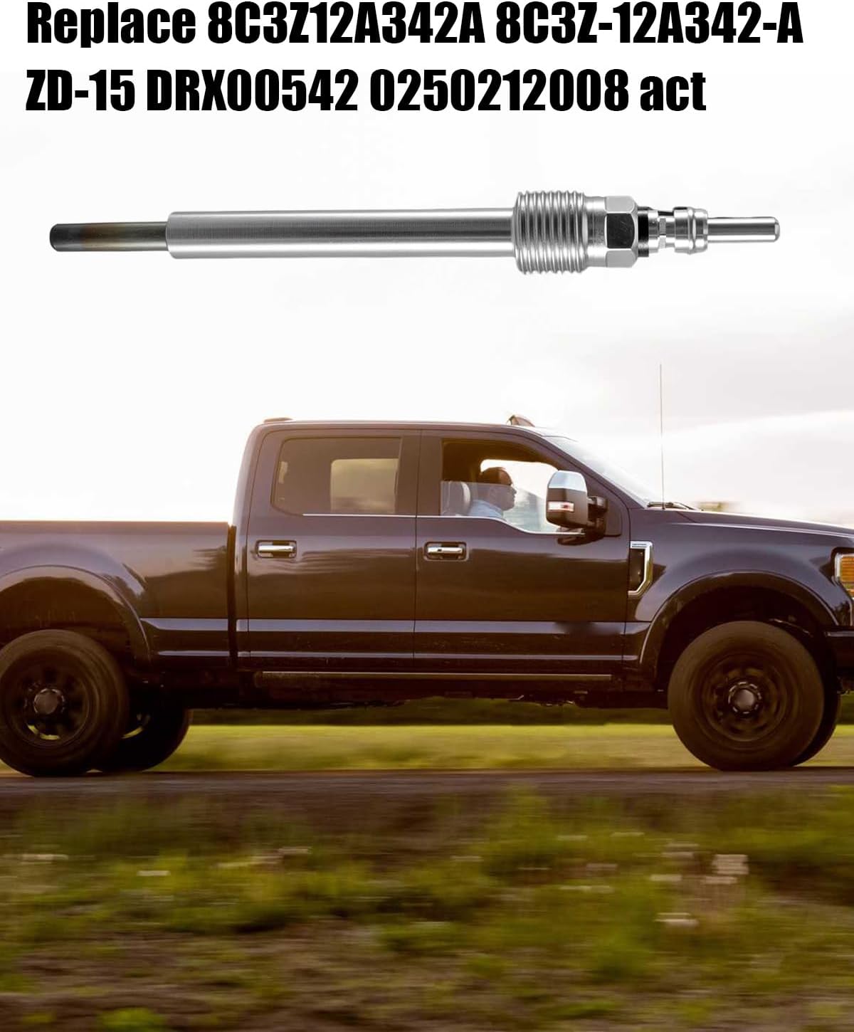 8Pcs Diesel Glow Plugs Fit for Ford F250 F350 F450 F550 Super Duty 6.4L V8 engine 2008-2010 Replace 8C3Z12A342A 8C3Z-12A690-AA