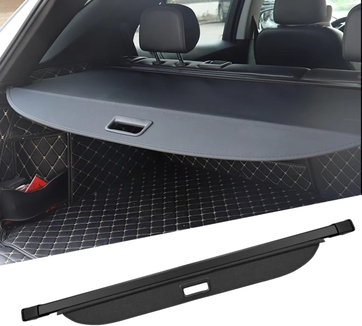 CJSjiasu Car Retractable Rear Trunk Parcel Shelf for SsangYong Rexton 2010 2011 2012 2013 2014 2015 2016 2017, Automobile Cargo Covers Auto Luggage Shield Replacement Boot Shelves Tail Box Partition