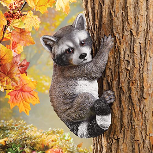 Collections Etc Racoon Sculpture Tree Hugger Outdoor Garden Décor, Yard Art