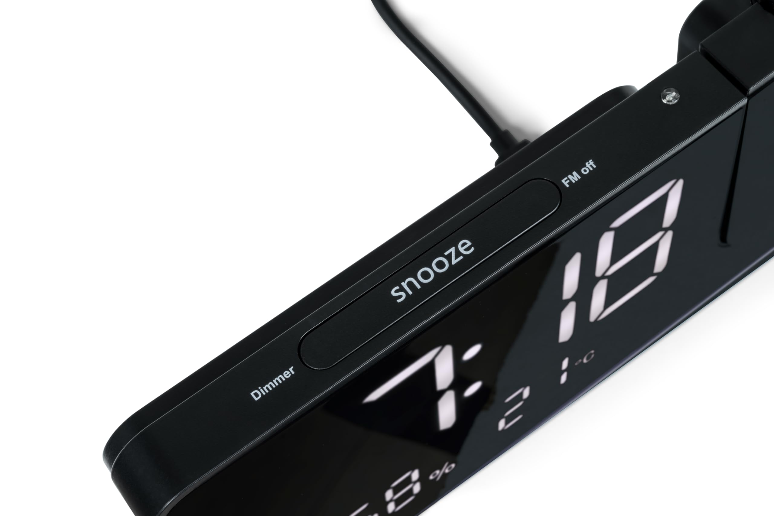 Radio-Réveil avec projection CP100T THOMSON , Indicateur temperature et humidité 20stations Fm mémorisables , sauvegarde de l'heure sur batterie