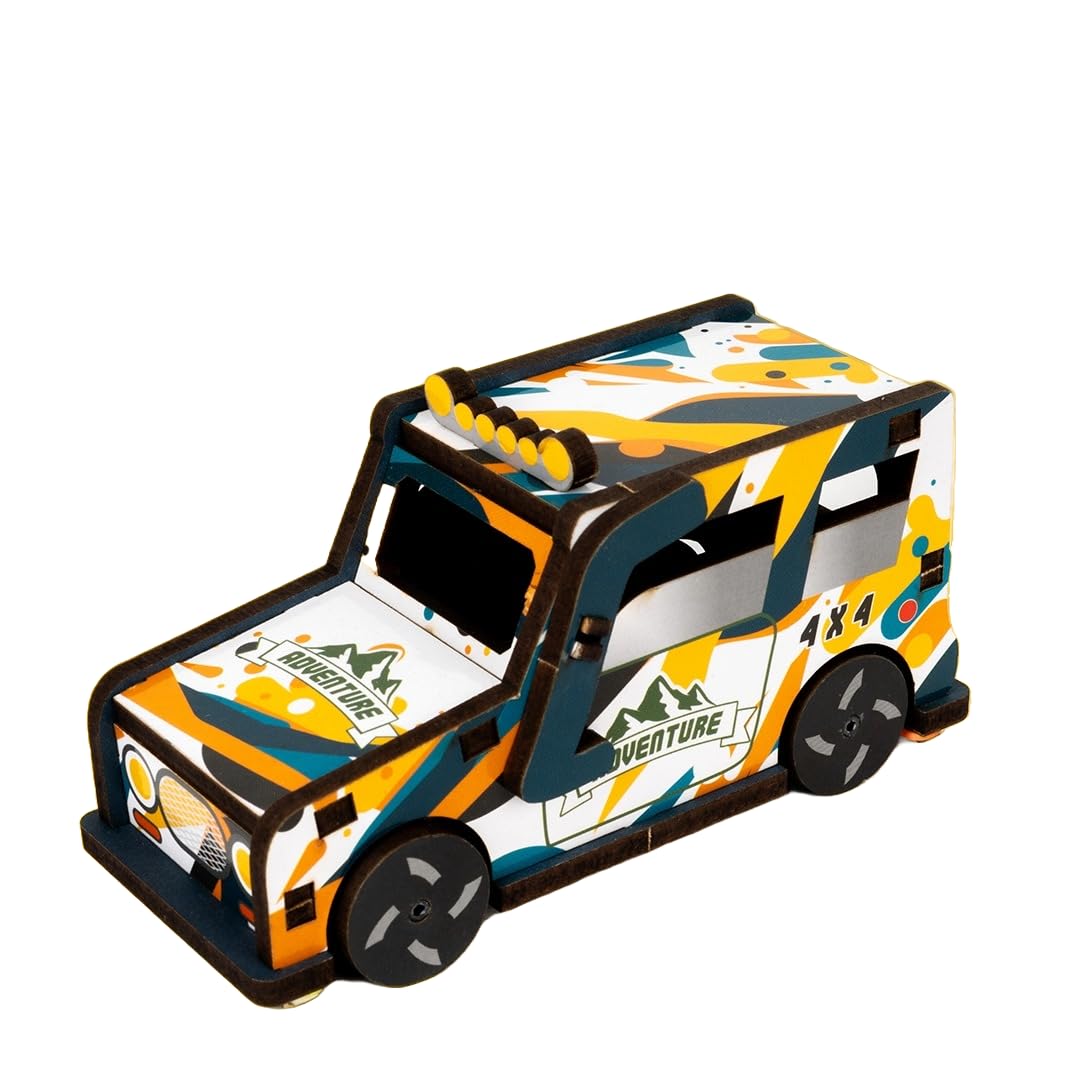 Toysbox Make & Play 4x4 Jeep MDF Wooden Model Making Toy Vehicle DIY Kit for Kids 4+ Years 1
