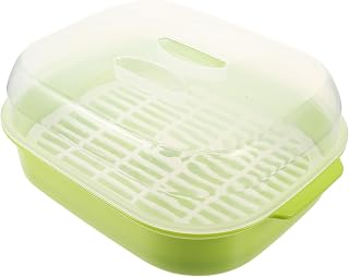IMIKEYA Vaporera para Microondas Verde con Orificio de Ventilación Resistente y Ecológica para Cocinar y Recalentar Bollos al Vapor Cocina