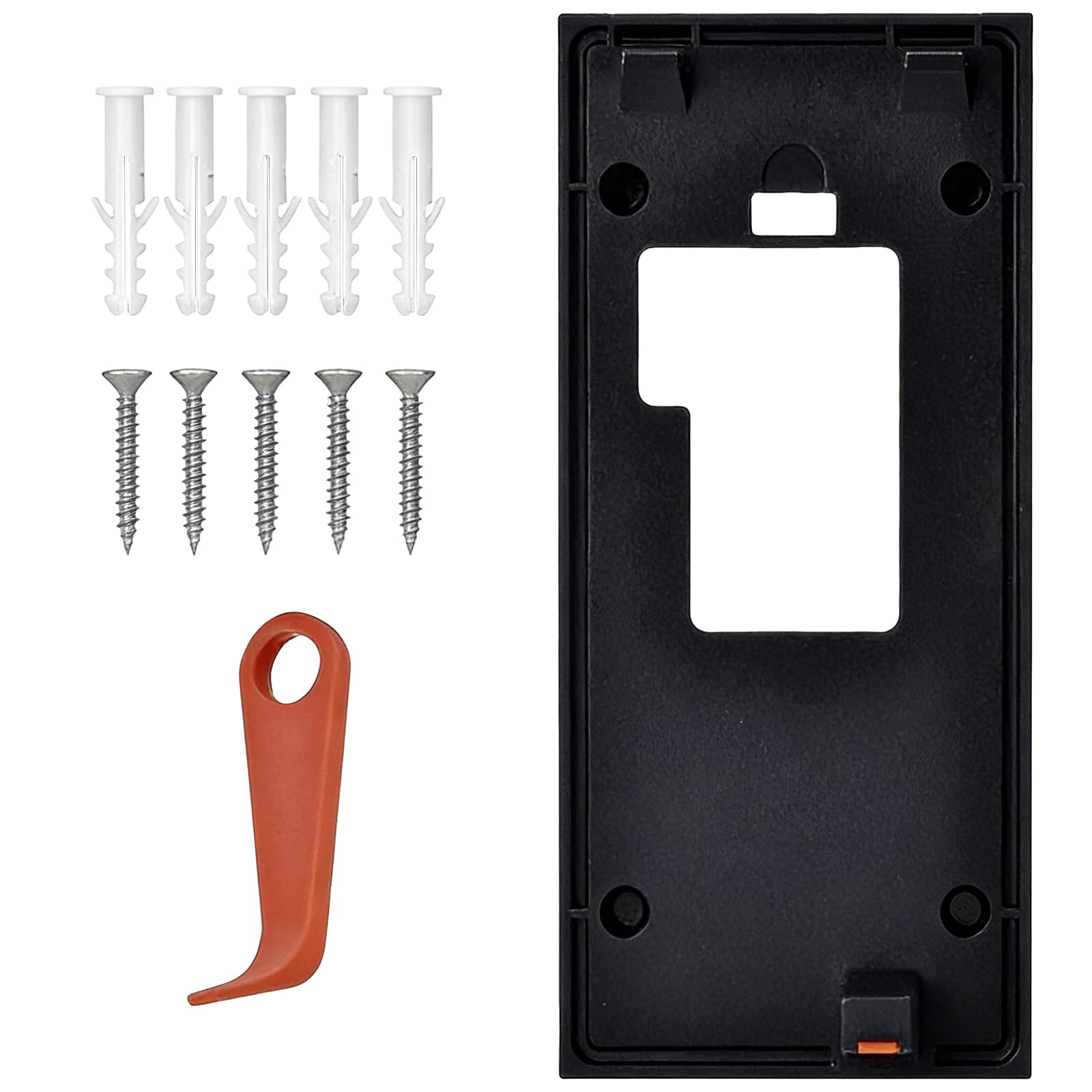 12 Pcs Ring Doorbell Mount No Drill, Ring Doorbells Screws, Replacement Bracket Backplate Kit, Doorbell Adhesive Mount and Spare Screws for Houses Apartments Office, Easy Install Without Drillings