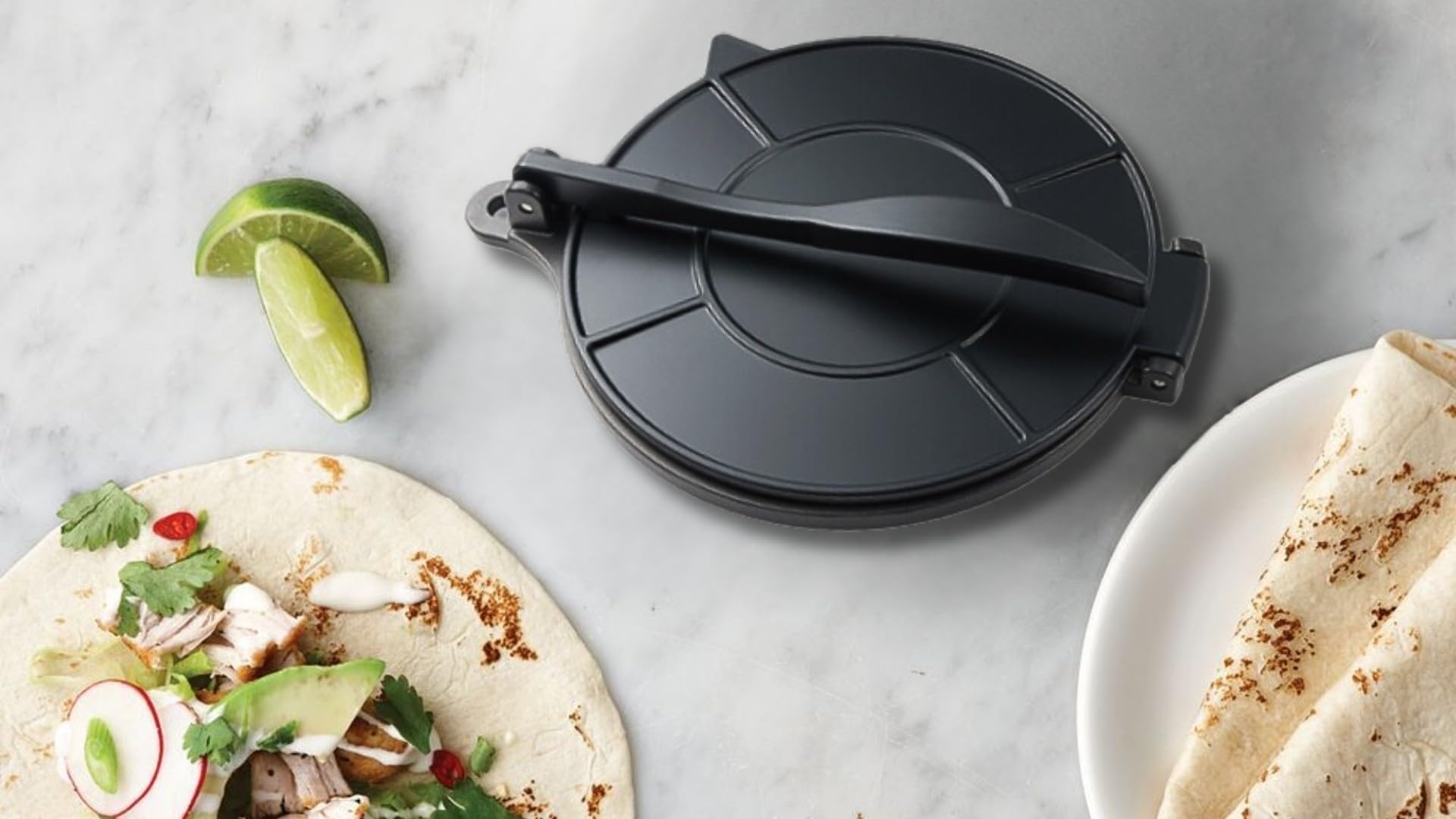 Pizza Dough Press 10 Inch Cast Iron Tortilla Press – Heavy Duty Manual ...