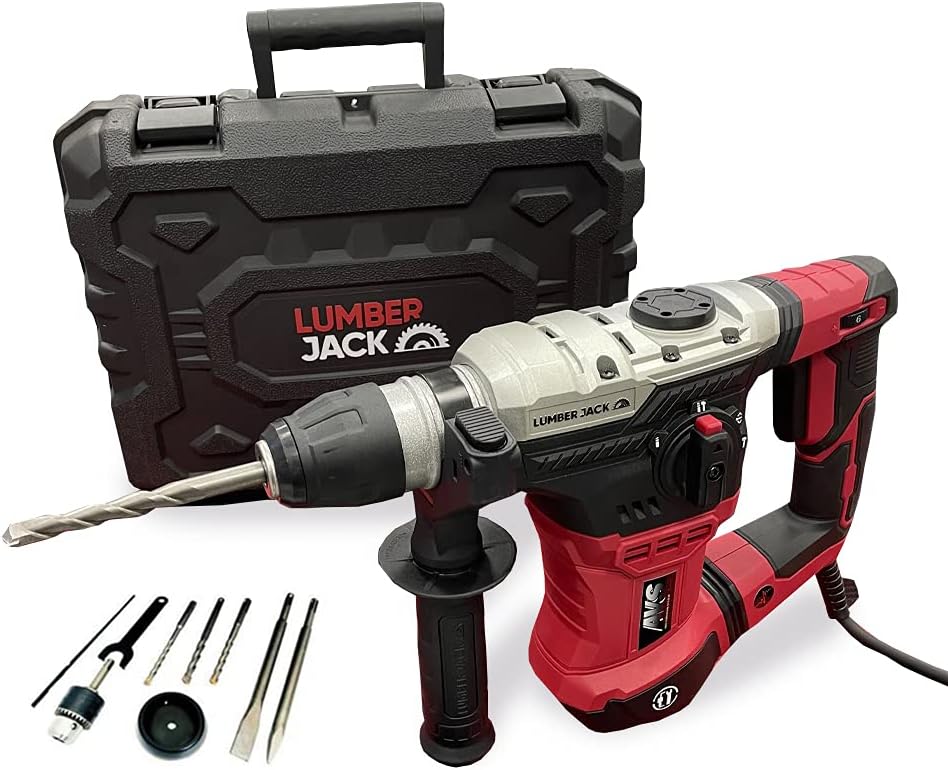 LUMBER JACK SDS Hammer Drill, Rotary Action with 3 Drilling Functions