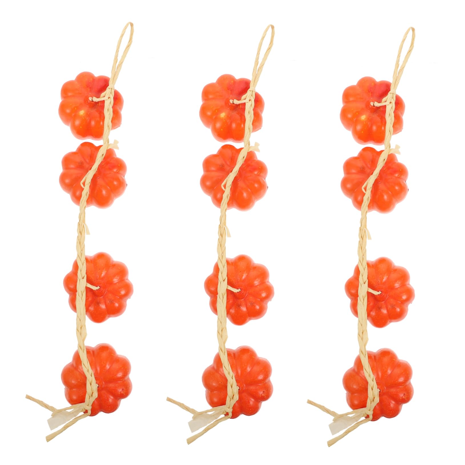 HOOTNEE 3 Pcs Artificial Pumpkin String Decor Simulation Vegetable Pendant for Fall Home Garden Decoration Elegant Harvest Hanging Adornments and Lightweight Design