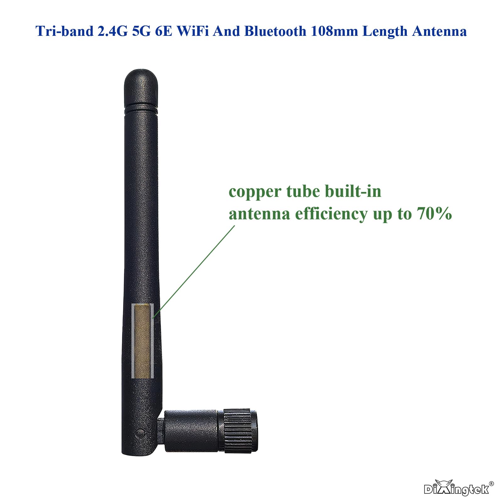 Lot de 4 connecteurs mâles SMA d'antenne SMA double bande WiFi 2,4 g 5,8 g 6e 108 mm, compatible avec routeur WiFi, carte réseau PCI-E, adaptateur USB, antenne de sécurité vidéo IoT WiFi