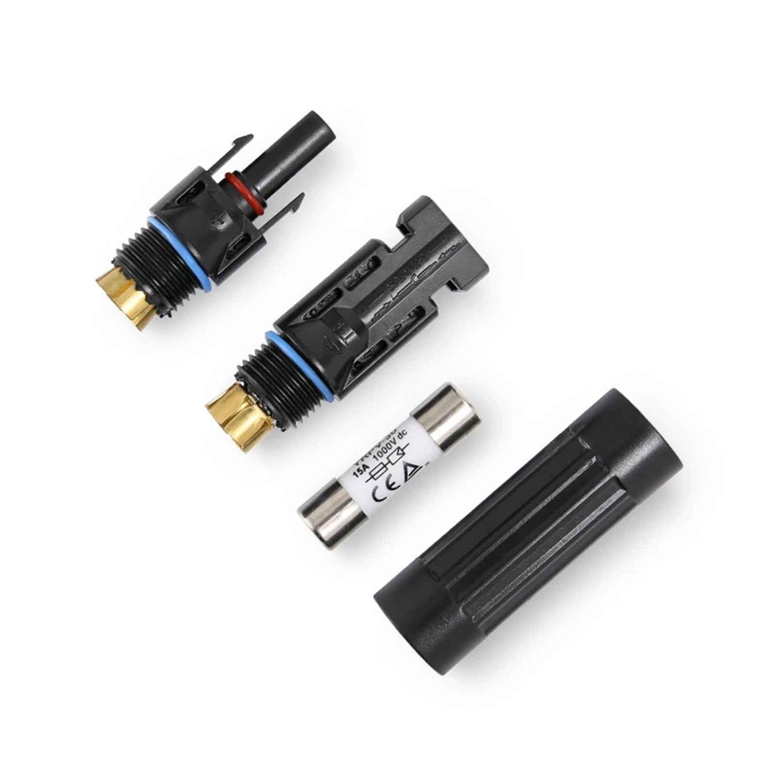 Connettore per fusibili solari fotovoltaico, portafusibili in linea, protezione DC 1000 V, 10 A/15 A/20 A/25 A/30 A, 10 pezzi(connettore 10A Fuse)