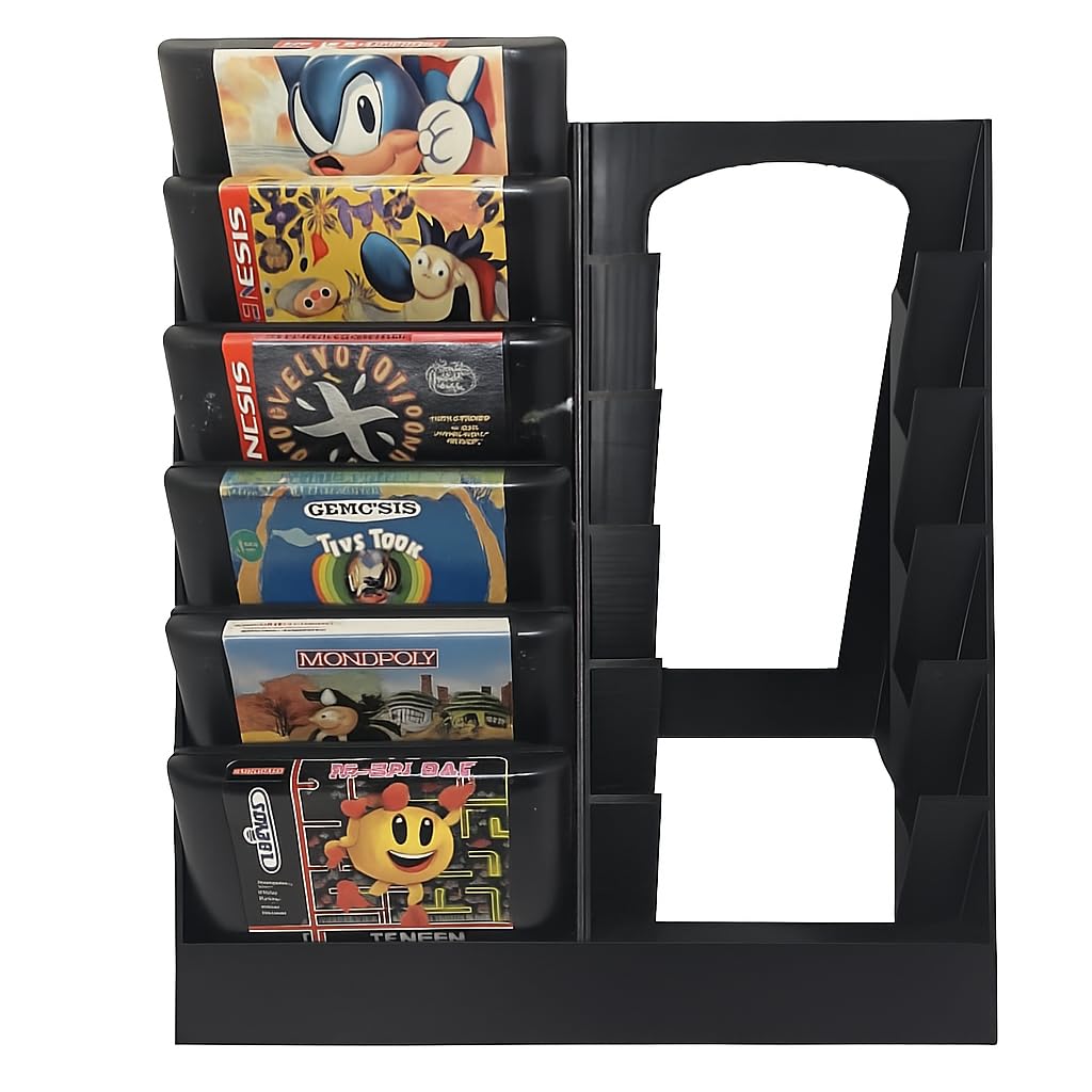 Display Stand Tower Holder compatible with Sega Genesis Game Cartridges - Holds 12 Games - Sega Genesis - Very Good - Used Accessory