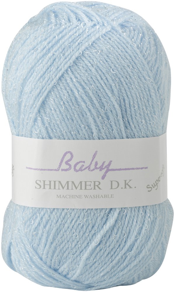 James Brett Baby Shimmer DK Knitting Yarn Soft Double Knit Wool 10 x 100g Balls (Blue - BS5)