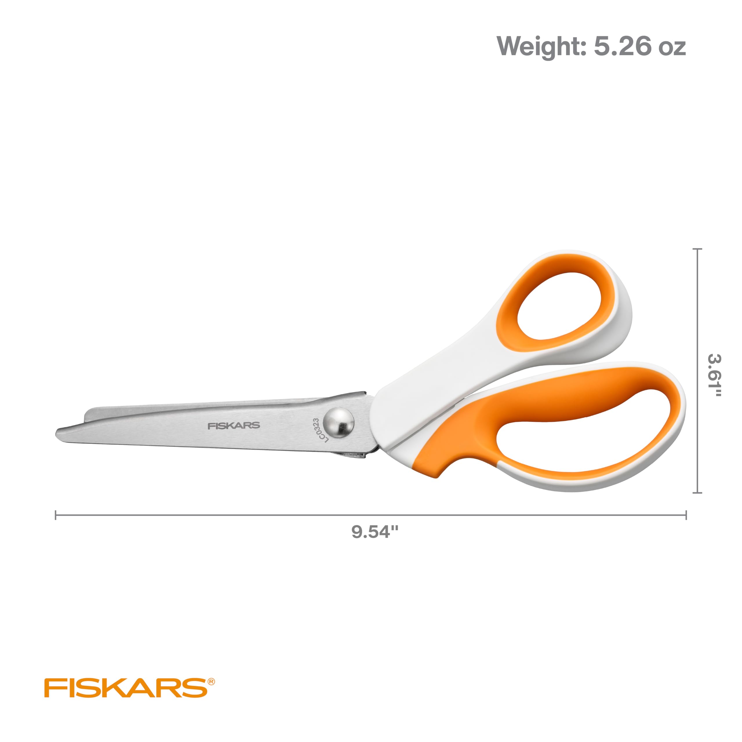 Fiskars SoftGrip Pinking Shears, Fabric Scissors with Ergonomic Handle, Zig Zag Edge and Stainless Steel Blades