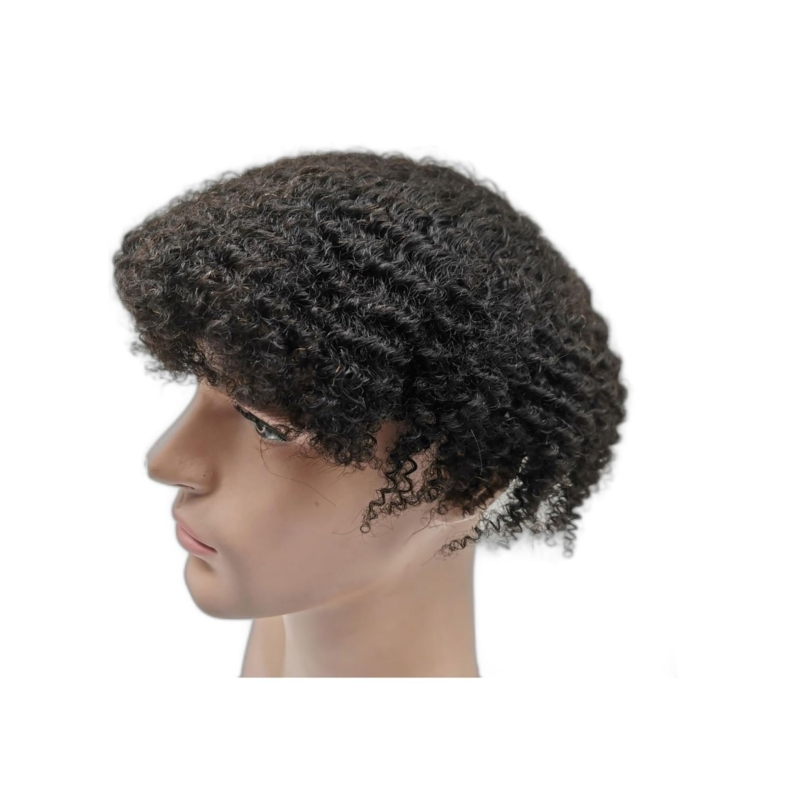 Peruka męska 8 mm Afro Curl Men Toupee System wymiany włosów dla mężczyzn z pełnymi koronkowymi doczepami Peruka dla mężczyzn