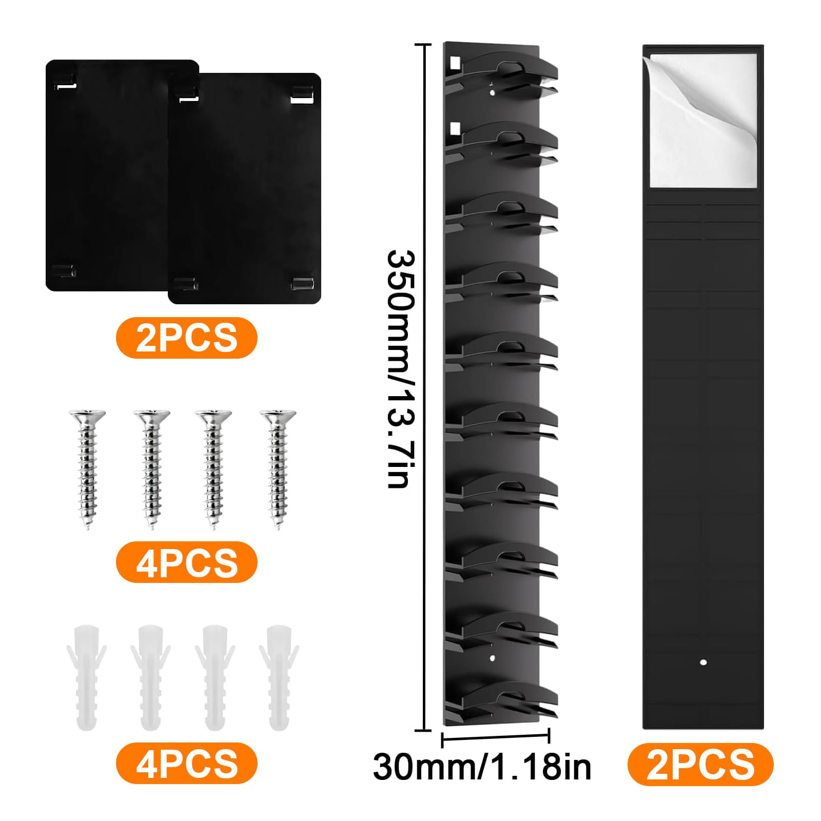 OMJMYY 2 Pezzi Porta Cappelli da Parete Autoadesivo Fino a 20 Cappelli Organizzatore per Cappelli Cappelliera Parete per Porta Armadio Camera Cappelliera Compatta Design e Salva Spazio(Nero)