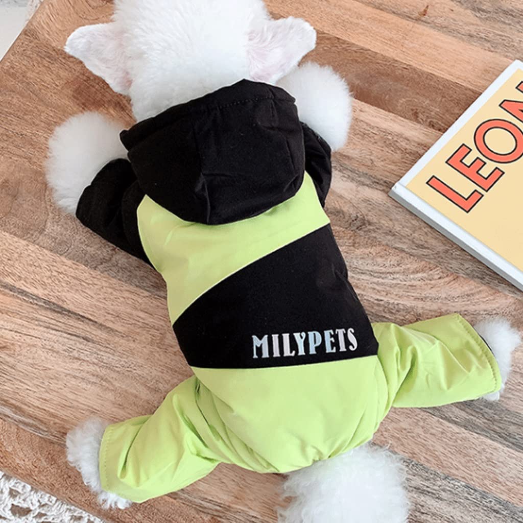 Reflektierender Hundemantel for kleine mittelgroße Hunde, Dicke Hundeweste mit warmem Baumwollfutter, vierbeiniger Hundejacke for kaltes Wetter (Color : Pink-XXL)