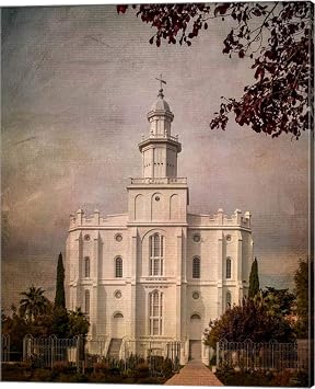 LDS St. George Temple by Ramona Murdock Canvas Art Wall Picture, Gallery Wrap, 16 x 20 inches