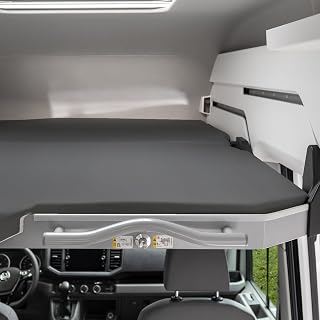 Spannbettlaken für Camper Matratzen – Passgenaues Wohnmobil Bettlaken für VW & Mercedes Camper – Spannbettlaken mit Rundumgummi (Grau, BFF-VW-GC600up-SL-23)