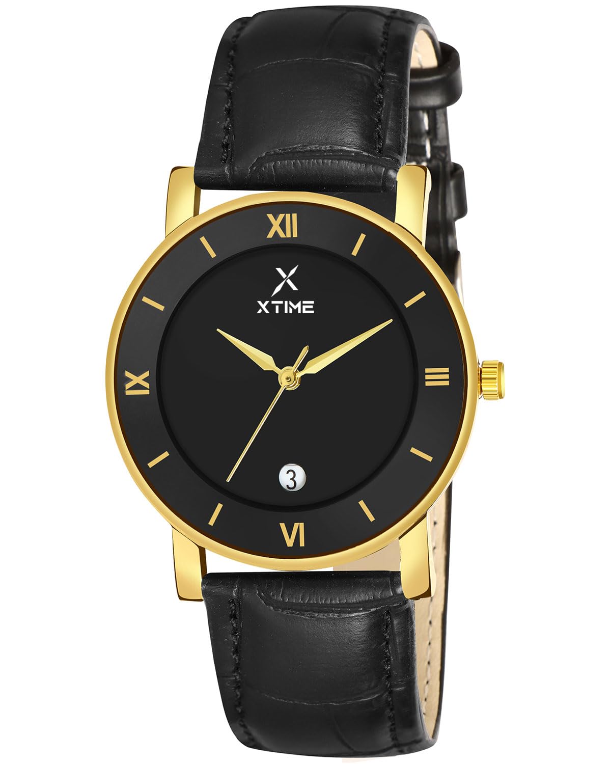 XTIME Premium Date Functioning Analogue Wrist Watch Black Dial & Black Leather Strap for Mens & Boy (B0D67FBS1K) Amazon Price History, Amazon Price Tracker