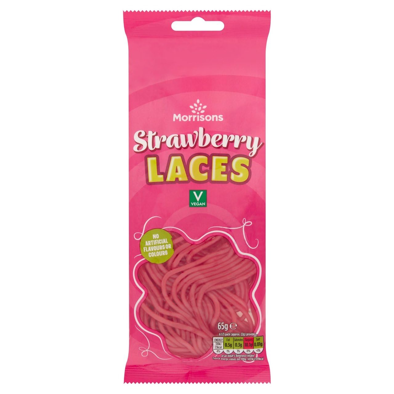 Morrisons Strawberry Laces, 65 g