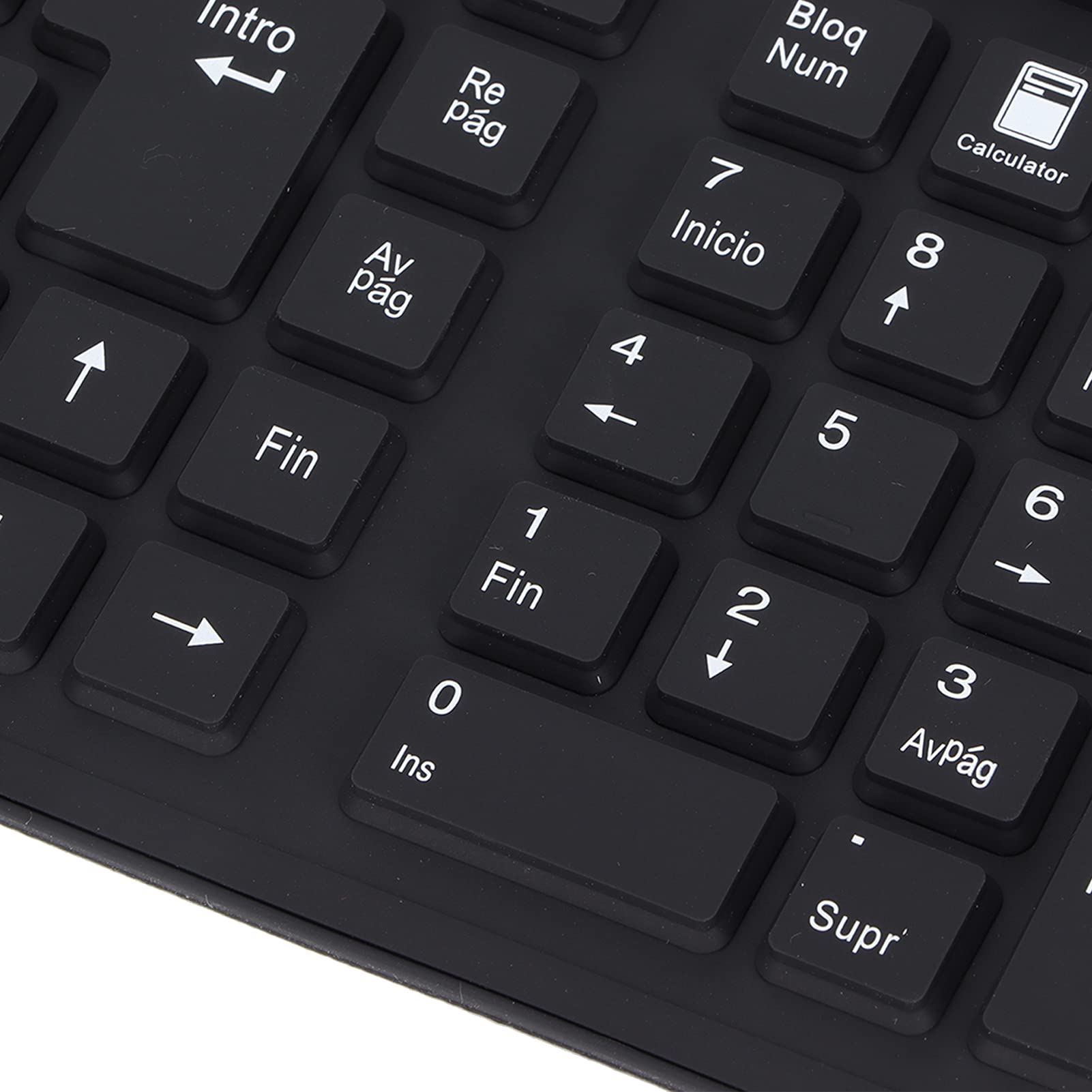 Teclados Plegables, Teclado de Máquina de Escribir Plegable Portátil con Cable USB Español de 105 Teclas Teclado de Silicona Ultra Delgado Plegable Silencioso Impermeable Y a Prueba de Polvo, para PC