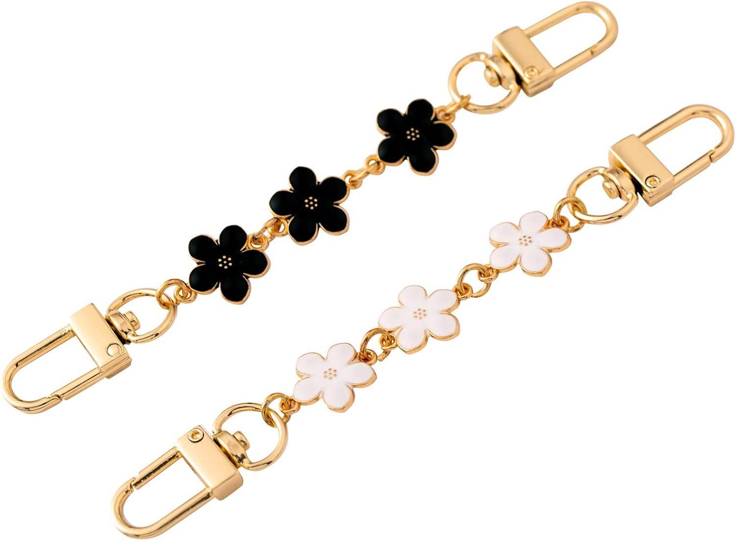 2Pcs Purse Strap Extenders Black White Crossbody Straps Replacement Bag Chains