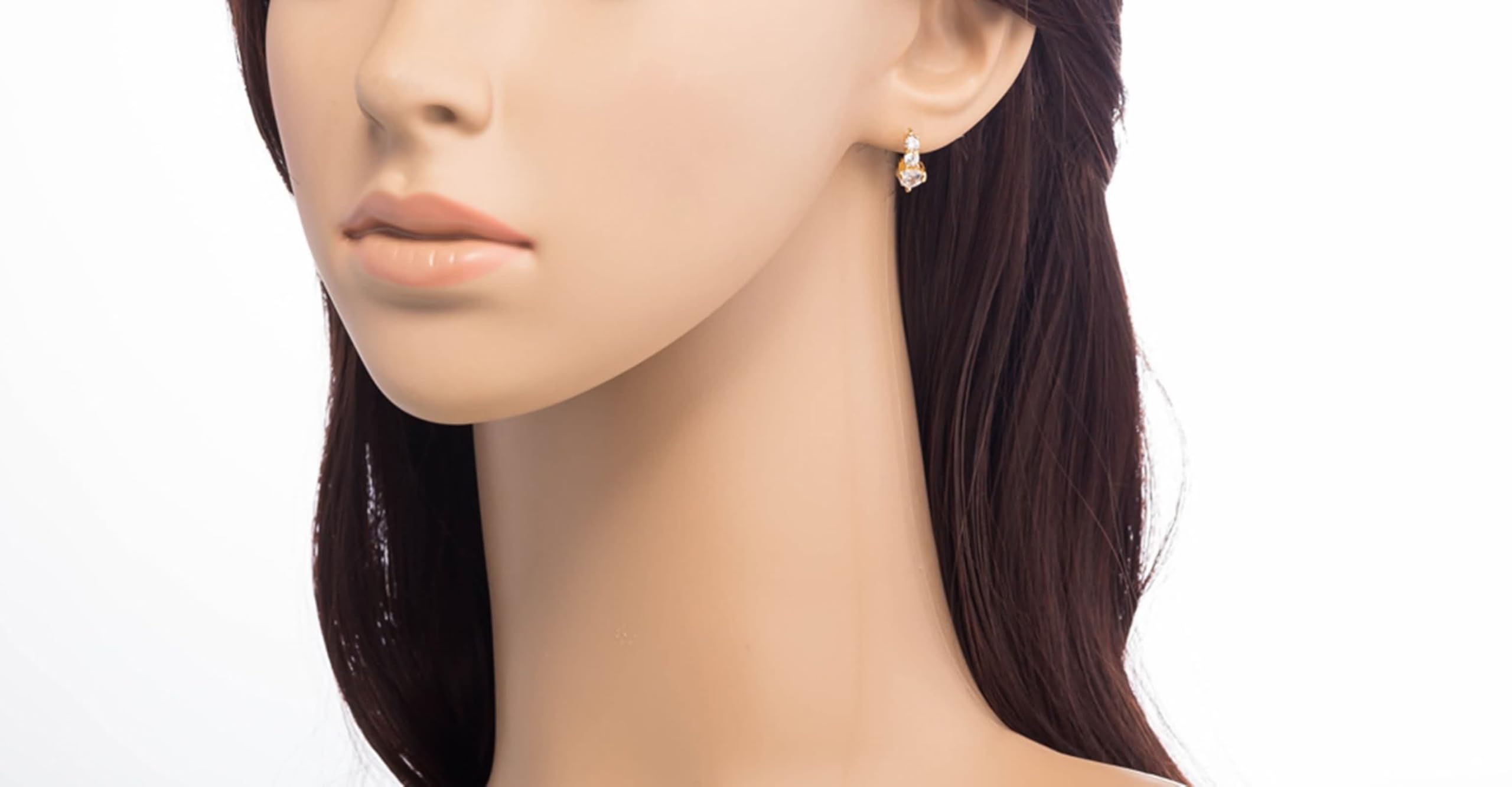 Pendientes de oro amarillo de 9 quilates 375 para mujer, pendientes de aro de Moissanit Hoop con corazón tallado en corazón, oro de 9 quilates, pequeños con moissanite