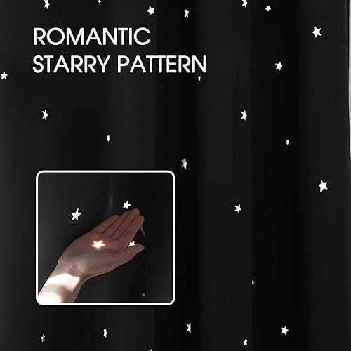 Miniatura 3 de Anjee Cortina opaca con diseño de estrellas.