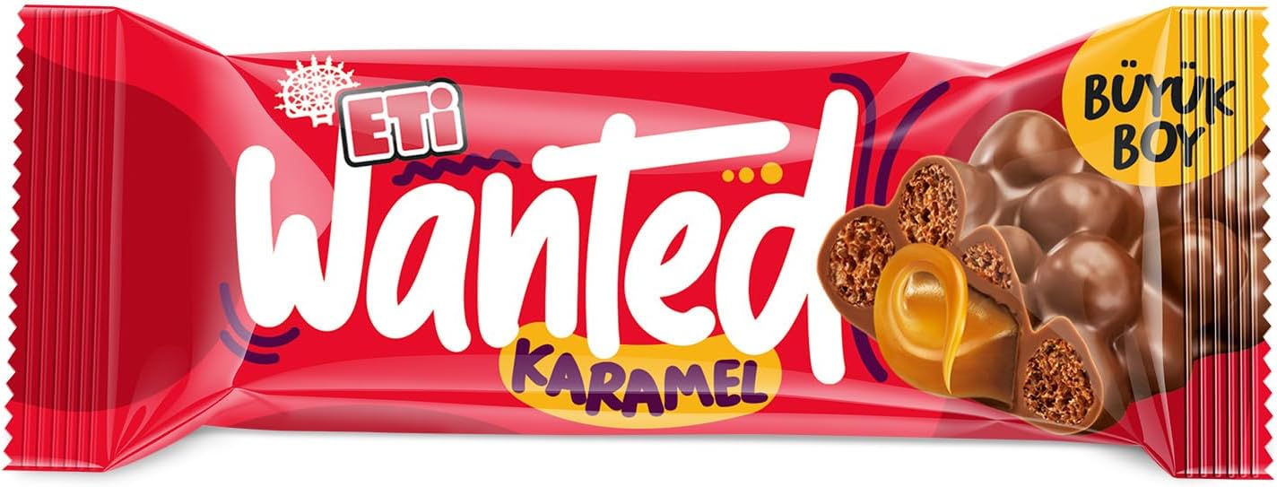 Eti Wanted Buğday Gevrekli Karamelli Bar 32 g x 24 Adet