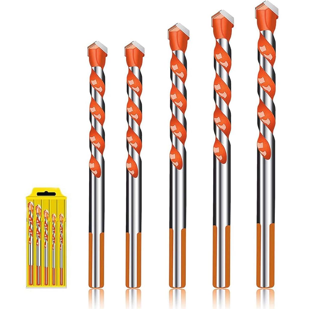 Serplex® 5Pcs Concrete Drill Bit Set Multi-Function Twist Triangle Drill Bit Tungsten Carbide Drill Bit for Concrete, Wood and Plastic, Carbide Tipped Drill Bits for Power Drills(6/8/10/12mm) (B0DFPNGPMQ) Amazon Price History, Amazon Price Tracker