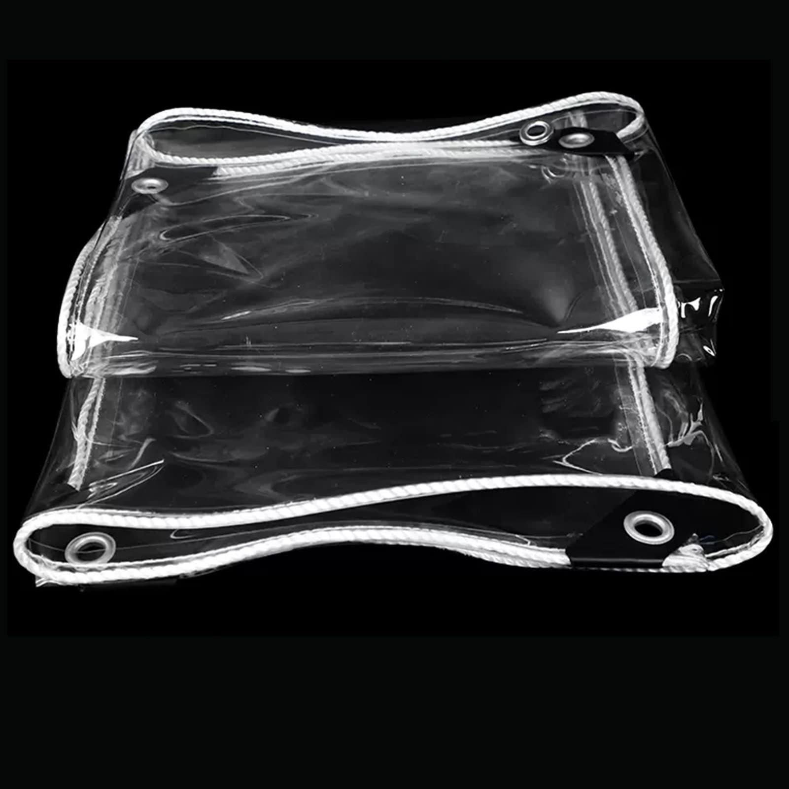 GJZQDKX Heavy Duty Clear Waterproof Tarp SheetTransparent Tarpaulin for Camping Garden Furniture ProtectionThick 0.35mm Ground Cover TentSizes: 3x6m 5x5m 5x6m
