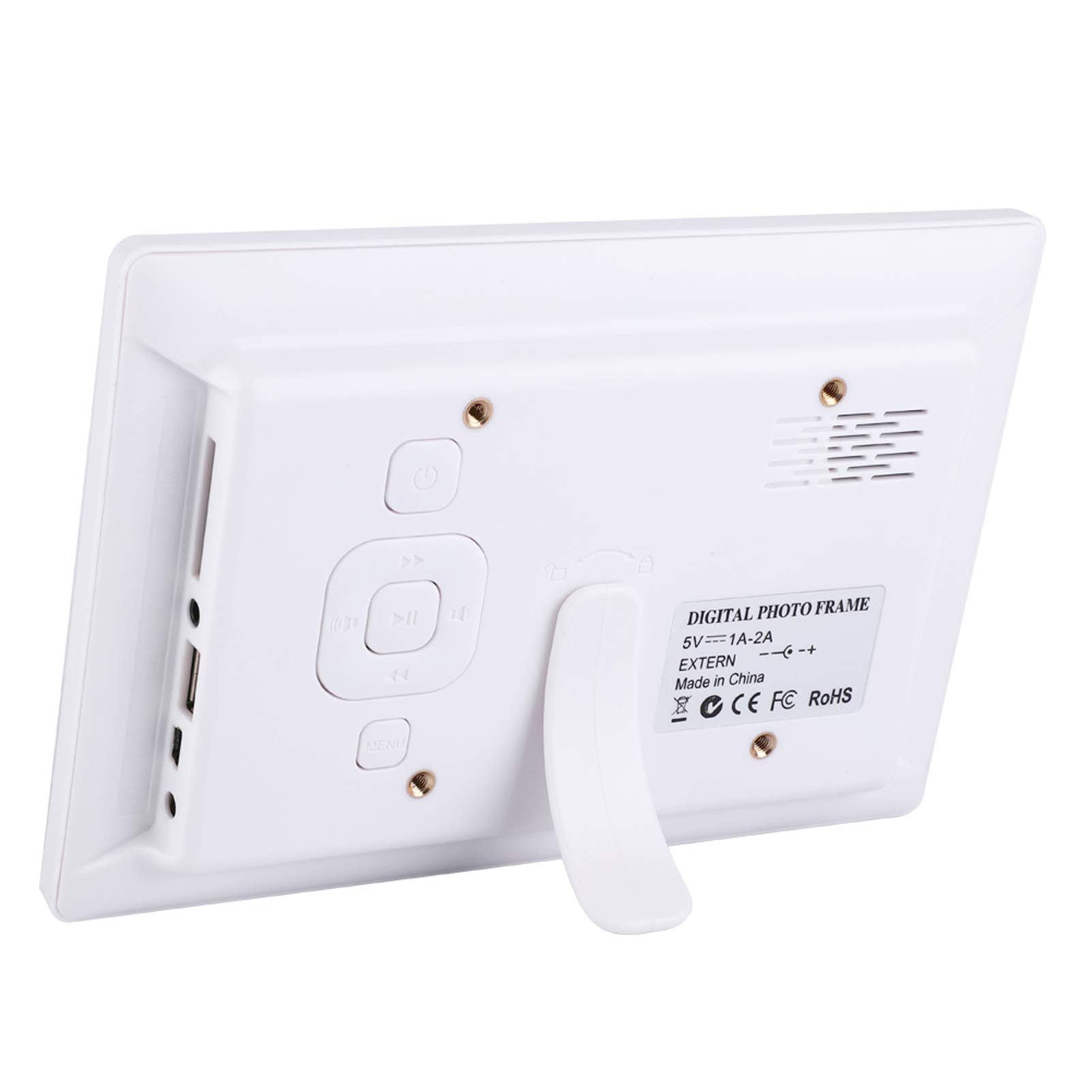 Cornice per Foto Digitale, Sveglia Fotografica, Cornice per Foto Digitale da 7 Pollici 1024 * 600HD, con Telecomando per Ufficio Domestico (Spina europea)