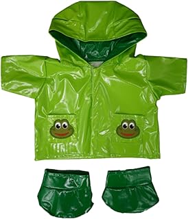 16 inch Green Frog Raincoat - Teddy Bear Clothes - Size: 16 inch/40cm fits Build a Bear
