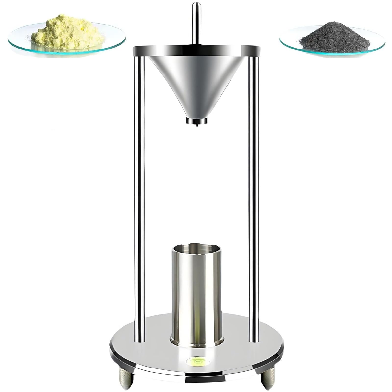 This Bulk Density Tester - Stainless Steel Volumeter with 12.7mm Funnel Aperture and 100ml Measuring Cup for Accurate Density Measurements