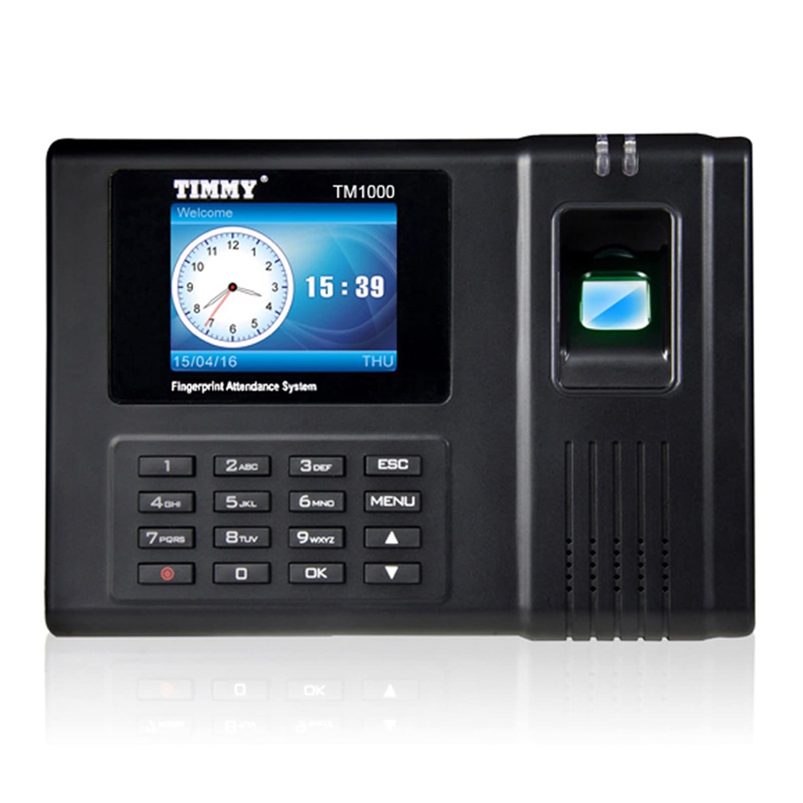 Mthckxjbsuz One Color Clocking In Machine, Smart Biometric Time Clock Self-Service Fingerprint Time Attendance Machine Fingerprint Password Time Attendance Terminal