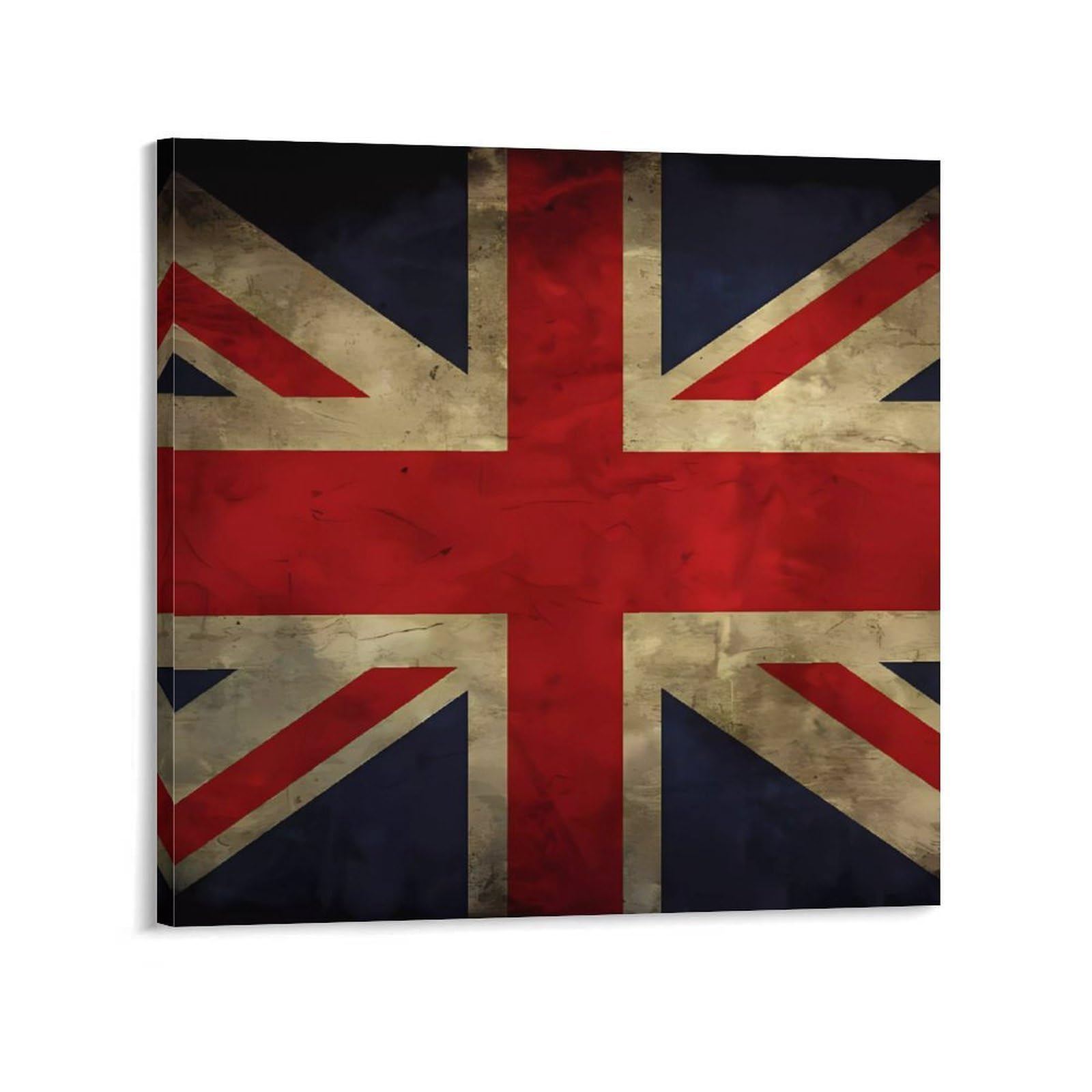 KLOPH British Flag Canvas Wall Art for Living Room 10x10inch Modern Artwork Painting for Bathroom Hanging Canvas Prints Aesthetic Wallart for Bedroom Kitchen Office Wall Decor