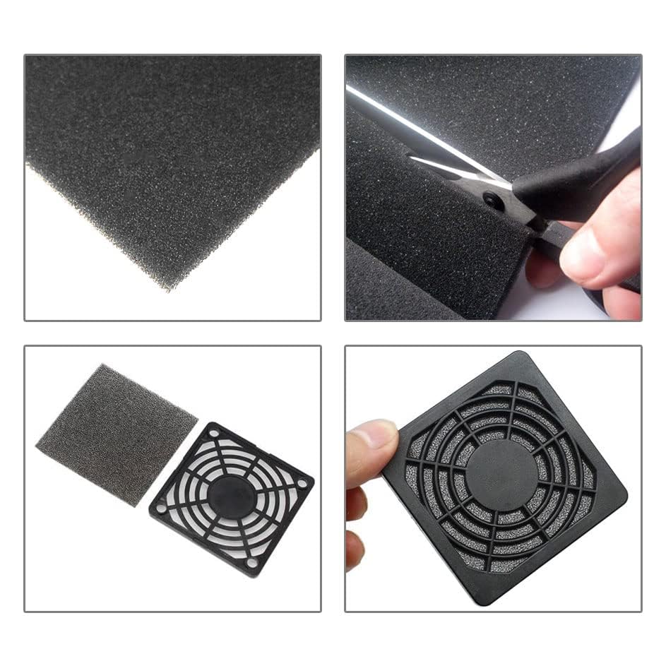 Hoja de espuma de filtro antipolvo para ventilador de ordenador de 3mm 6