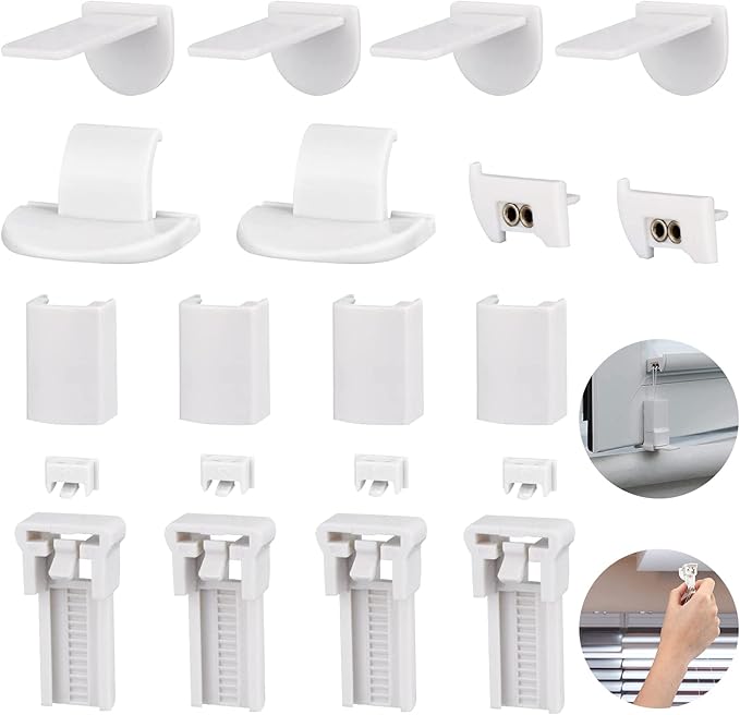 10 Pattini Tensione Per Tende Plissettate - Bianchi Con Viti - Foto 5